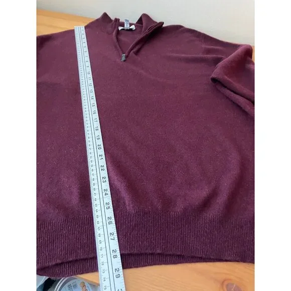 PETERBOROUGH ROW Bloomingdales Men's Beetroot Cashmere Sweater Pullover XL - Picture 7 of 12